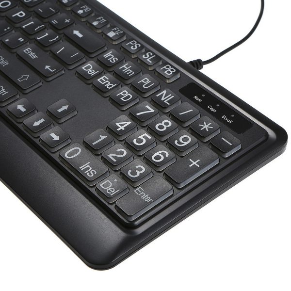USB Interface Large Print Backlit Wired Keyboard - Image 5