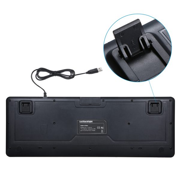 USB Interface Large Print Backlit Wired Keyboard - Image 8
