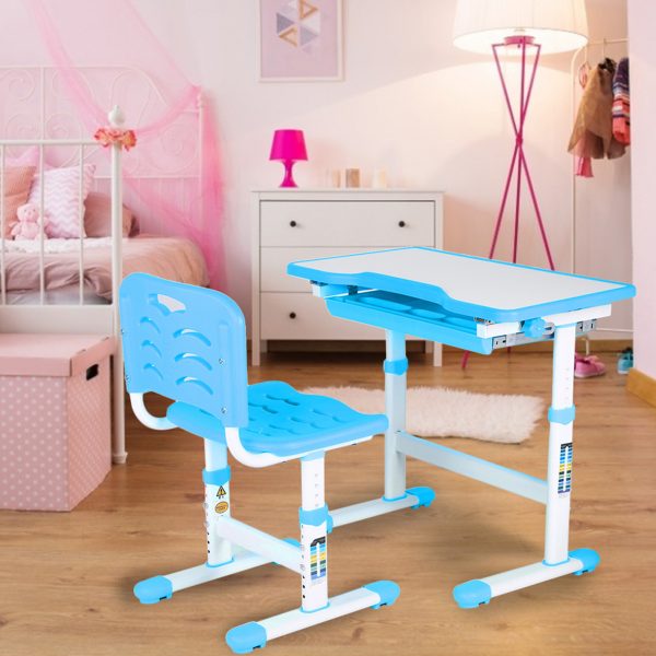 Desk Chair Children Activity Art Table Set(Blue) - Image 5