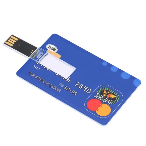 Card Shaped U Disk Simple Unique USB Flash Drive for Data Storage File Transfer (32GB) - Image 3
