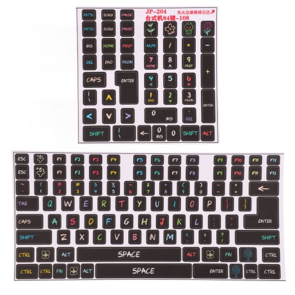 2 Pcs Keyboard Stickers PVC Decorative General Desktop - Image 10