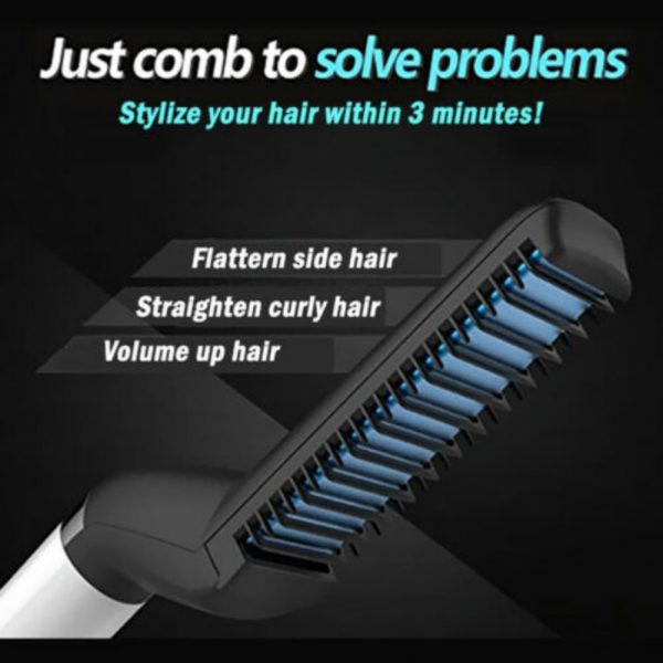 Electric Hair Straightener Brush,Men Quick Beard - Image 3