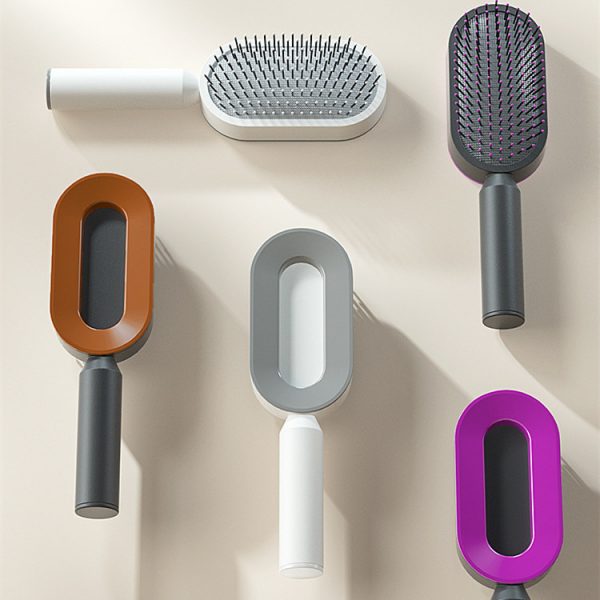 Self Cleaning Hair Brush For Women One-key C - Image 9