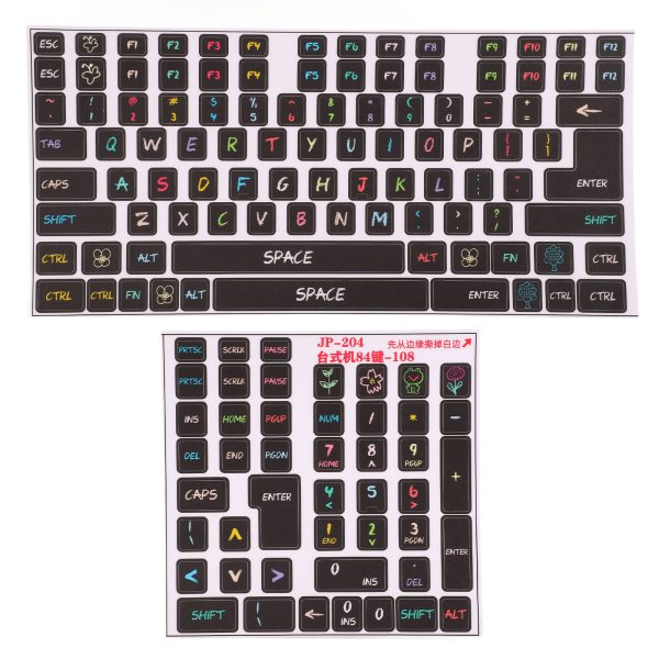 2 Pcs Keyboard Stickers PVC Decorative General Desktop - Image 2