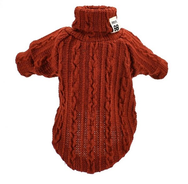 Dog Sweater Turtleneck Solid Color Dogs Clothe - Image 4