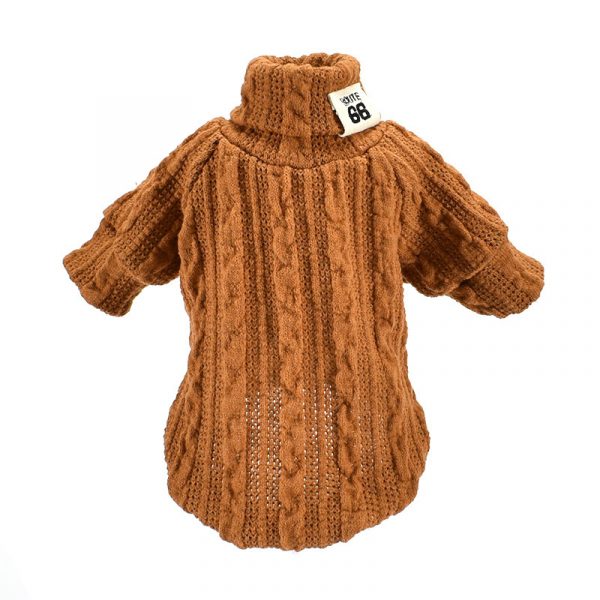 Dog Sweater Turtleneck Solid Color Dogs Clothe - Image 2
