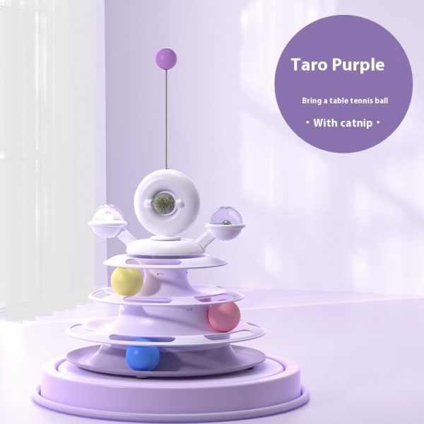 4 Levels Cat Toy Tower Turntable Roller Balls Toys - Image 6