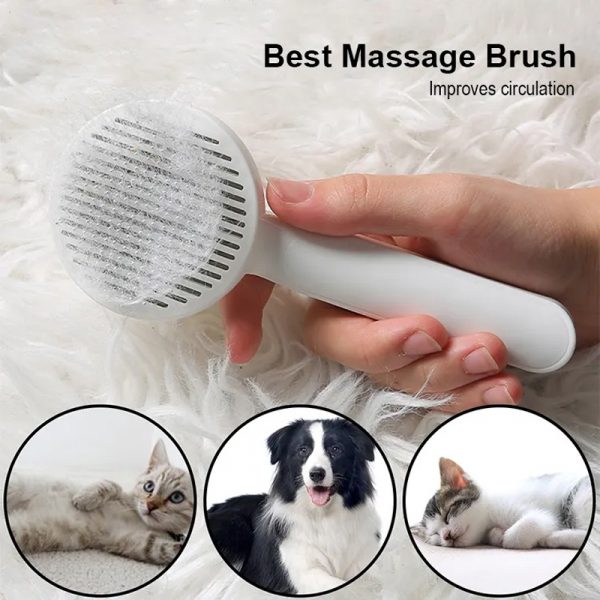Cat Grooming Brush, Self Cleaning Slicker - Image 2