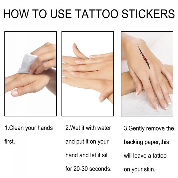 Halloween Prank Makeup Temporary Tattoo, 12PCS Halloween - Image 4