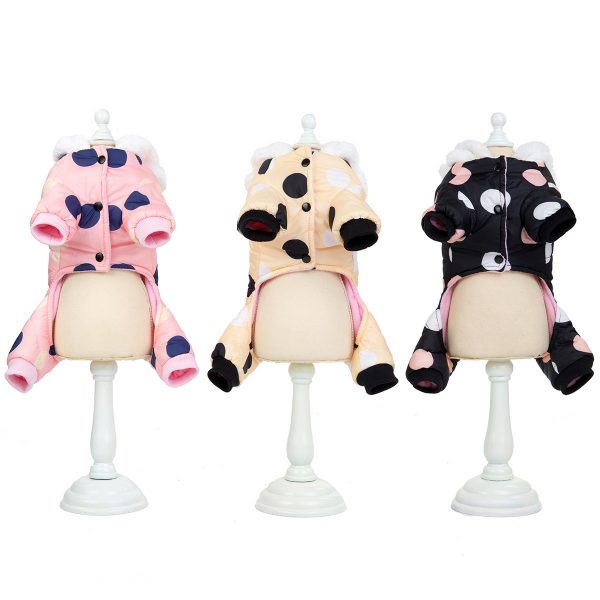 Warm big polka dot four-leg cotton coat - Image 7