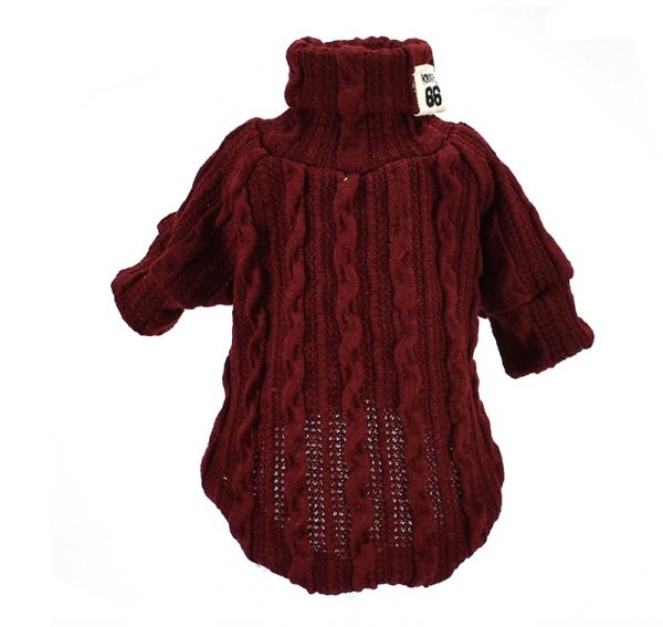 Dog Sweater Turtleneck Solid Color Dogs Clothe - Image 5