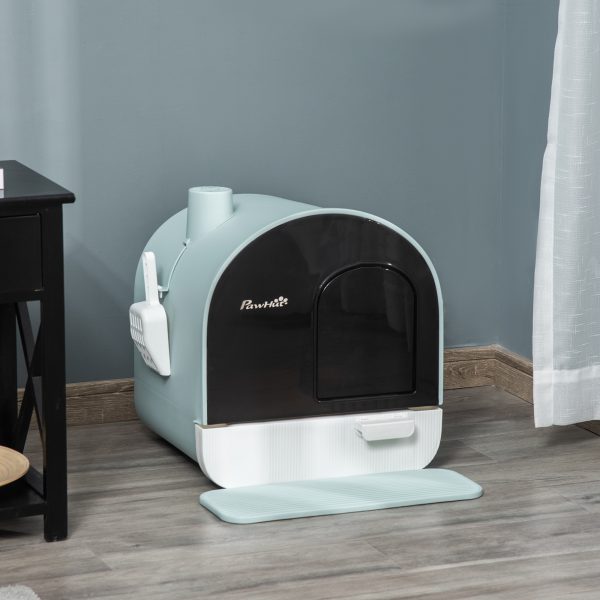 Cat Litter Box With Lid, Indoor Cat With Tray, Spoon, Strainer - Image 3