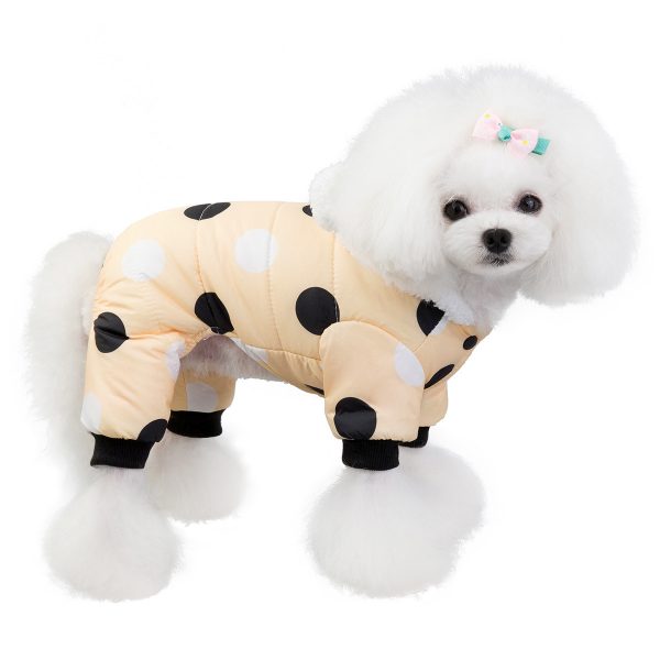 Warm big polka dot four-leg cotton coat - Image 6