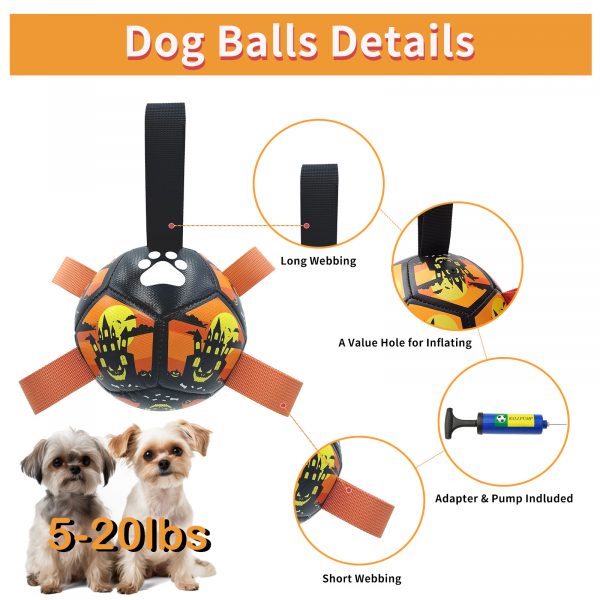 Interactive Dog Toys, Dog Soccer Ball With Straps - Image 7