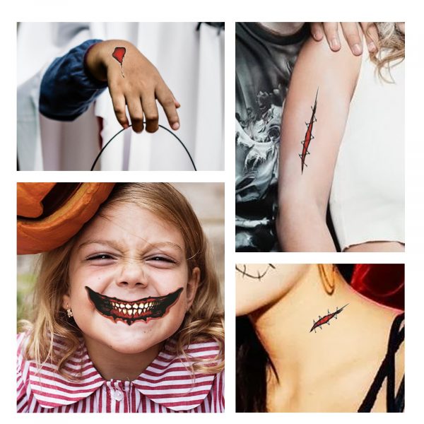 Halloween Prank Makeup Temporary Tattoo, 12PCS Halloween - Image 2