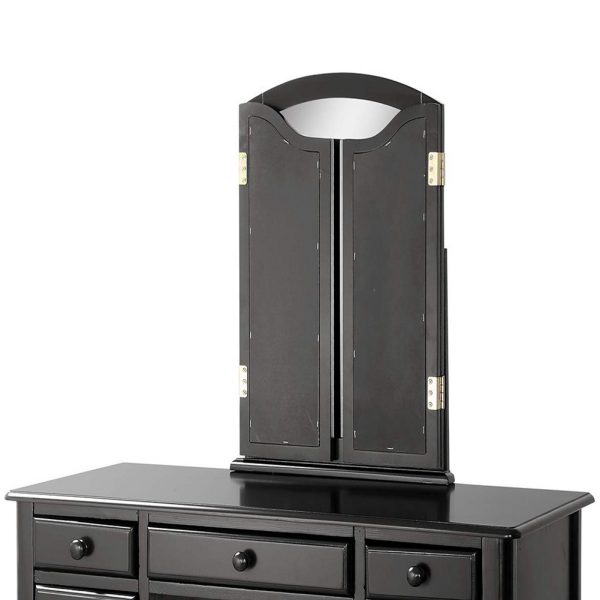 Vanity Table Set with Mirror and Stool, 5
 Drawers Makeup Dressing Table with Cushioned Stool - Image 2