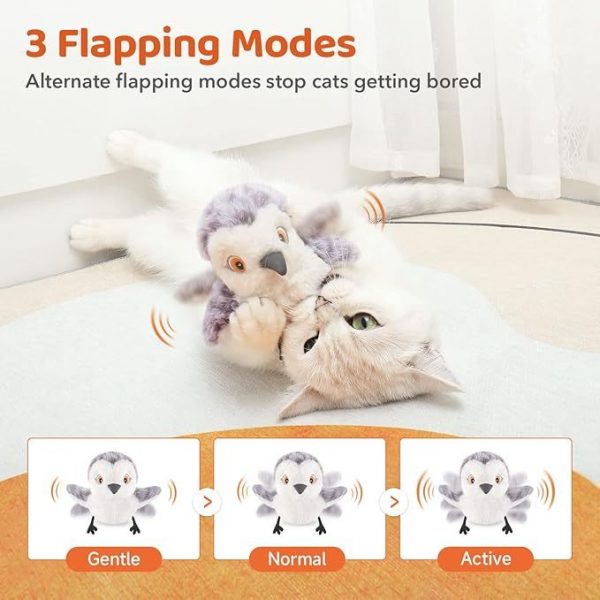 Cat Toys Flapping Bird No Flying,Lifelike Sandpiper Chirp Tweet Toys - Image 2