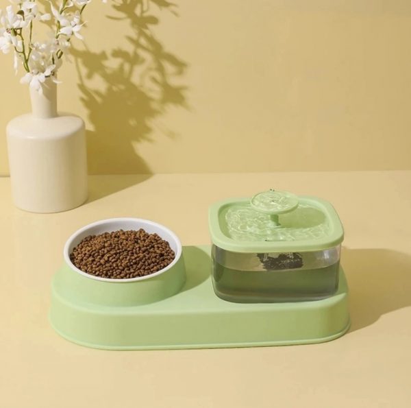 Cat Water Dispenser And Feeding Bowl 2-in-1, Dry - Image 2