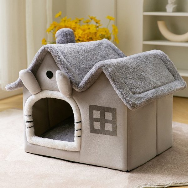 Foldable Dog House Pet Cat Bed Winter Dog - Image 4