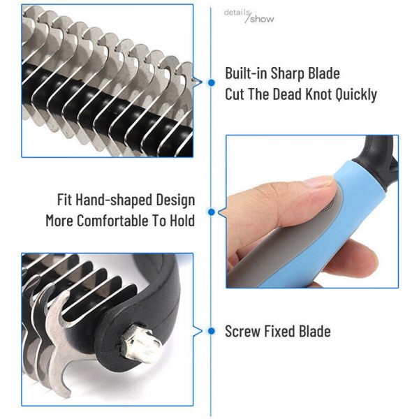 Grooming Brush For Pet Dog Cat Deshedding Tool - Image 6