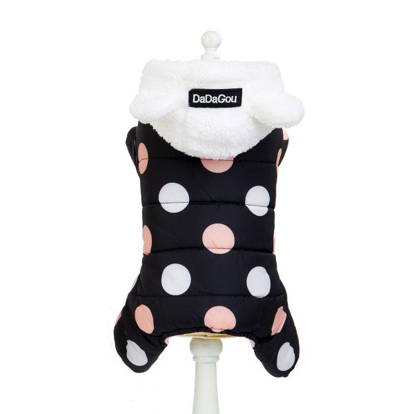 Warm big polka dot four-leg cotton coat - Image 8