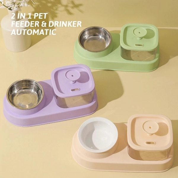 Cat Water Dispenser And Feeding Bowl 2-in-1, Dry - Image 5