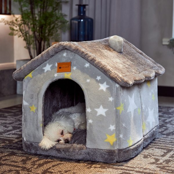 Foldable Dog House Pet Cat Bed Winter Dog - Image 3