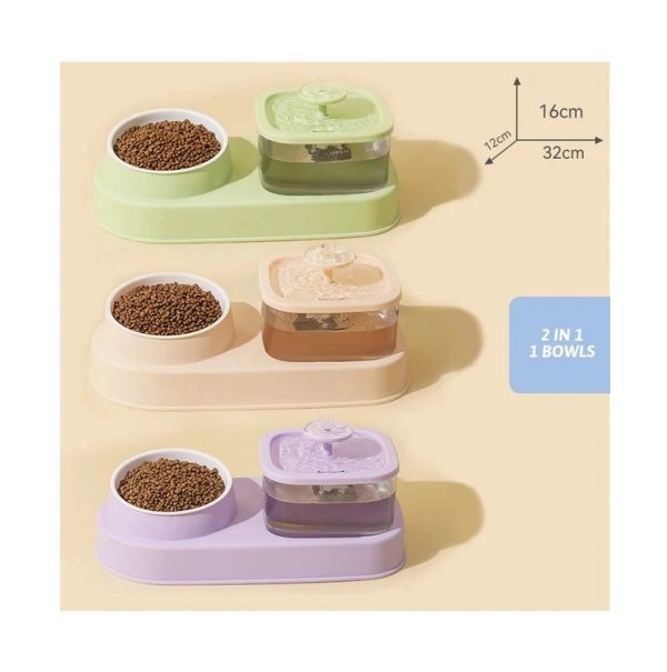 Cat Water Dispenser And Feeding Bowl 2-in-1, Dry - Image 6