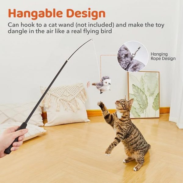 Cat Toys Flapping Bird No Flying,Lifelike Sandpiper Chirp Tweet Toys