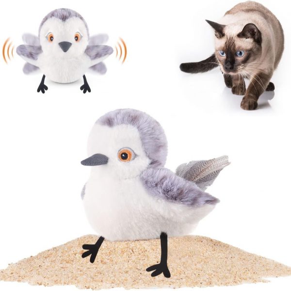 Cat Toys Flapping Bird No Flying,Lifelike Sandpiper Chirp Tweet Toys - Image 6