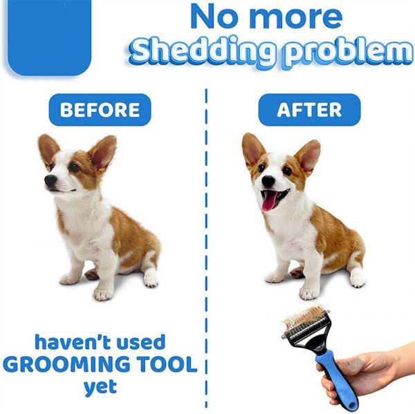 Grooming Brush For Pet Dog Cat Deshedding Tool - Image 5