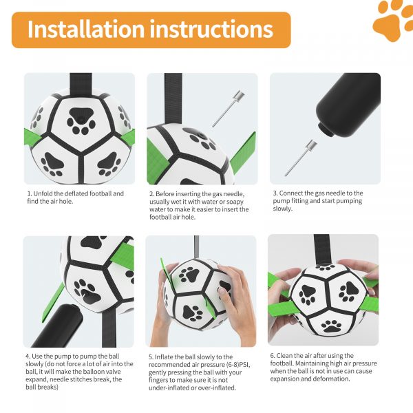 Interactive Dog Toys, Dog Soccer Ball With Straps - Image 6
