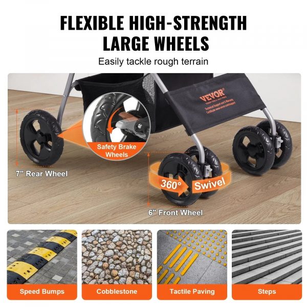 VEVOR Pet Stroller, A Four-wheeled Rotating Dog - Image 3