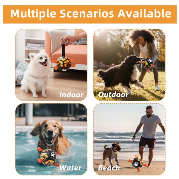 Interactive Dog Toys, Dog Soccer Ball With Straps - Image 9